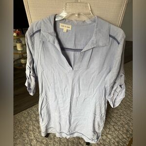 Cloth & Stone (Anthropologie) Soft Blue Long Sleeved Shirt Dress, Medium